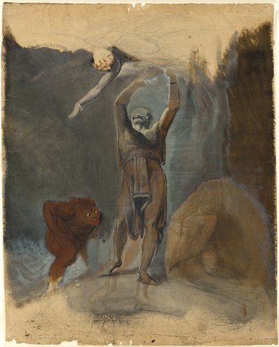 Prospero, Miranda, Caliban en Ariel door Johann Heinrich Füssli