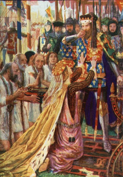 Koning Edward III in Calais door Henry Justice Ford