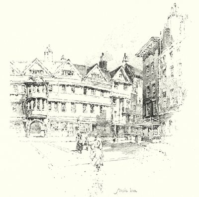 Staple Inn, Londen door Herbert (after) Railton