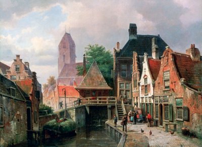 Gezicht op Oudewater, c1867 door Hermanus Koekkoek