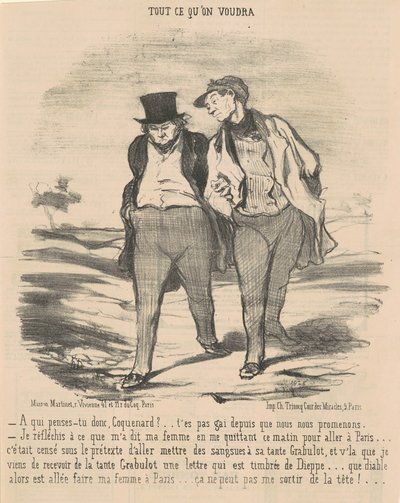 Waar denk je aan, schurk? ... door Honoré Daumier