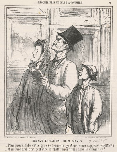 Voor het schilderij van M. Manet door Honoré Daumier