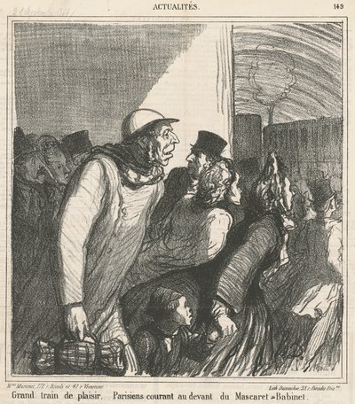 Grote plezier trein door Honoré Daumier