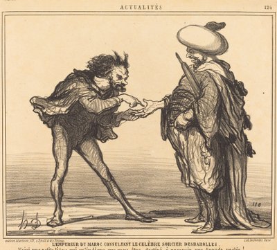 De Keizer van Marokko raadpleegt... Desbarolles door Honoré Daumier