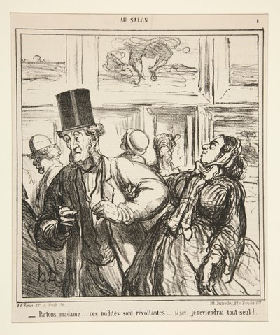 Partons, madame.. ces nudites sont revoltantes door Honoré Daumier