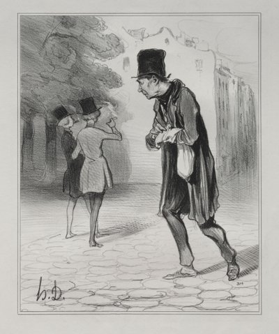 De Verzamelaar van Sigarenpeuken door Honoré Daumier