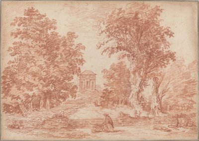 Italiaans park met een tempietto door Hubert Robert