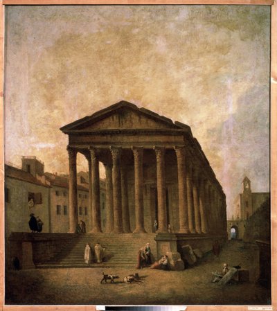 La Maison Carrée, Nîmes, c.1780 door Hubert Robert