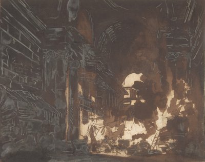 Wasvrouwen in een Verwoeste Galerij, ca. 1760 door Hubert Robert