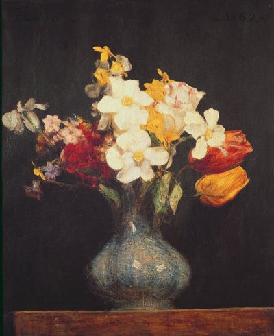 Narcissen en Tulpen, 1862 door Ignace Henri Jean Fantin Latour