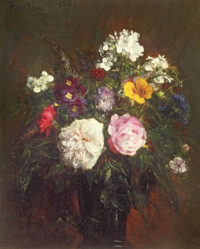 Rozen en Phlox, 1862 door Ignace Henri Jean Fantin Latour