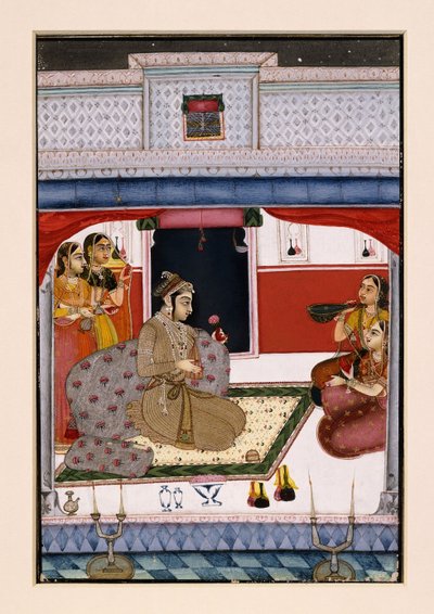 Hindola Ragini, c.1738 door Indian School