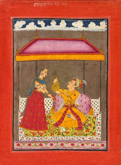 Jalandhara Ragaputra, uit een Ragamala, ca. 1740-50 door Indian School