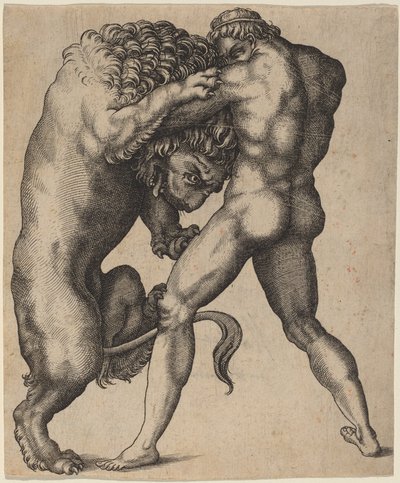 Hercules en de Nemeïsche Leeuw door Italian 16th Century