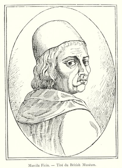 Marsilio Ficino, uit het British Museum (gravure) door Italian School