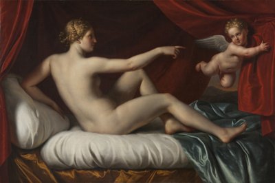 Venus en Cupido door Italian School