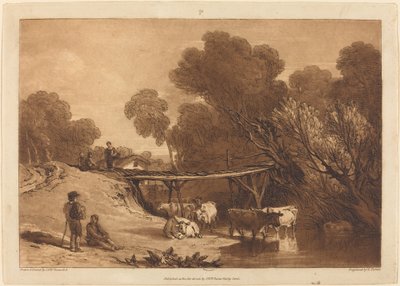 Brug en Koeien, gepubliceerd 1807 door Joseph Mallord William Turner