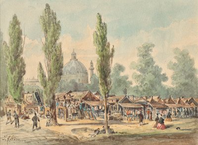 De oude rommelmarkt in Wenen door J. A. Störr