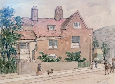 Oude huizen op Kennington Green, 1855 door J. Findley