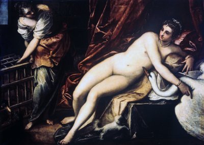 Leda en de zwaan door Jacopo Robusti Tintoretto