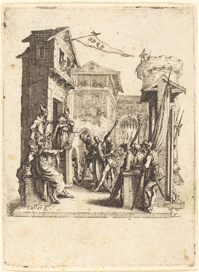 Christus voor Kajafas door Jacques Callot