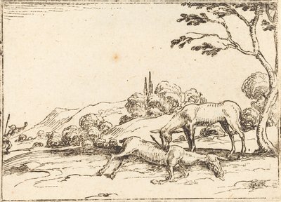 Hinde rouwt om haar veulen door Jacques Callot