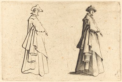 Dame in een Grote Jas door Jacques Callot