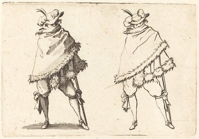 Man Gewikkeld in Zijn Mantel door Jacques Callot