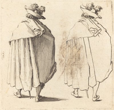 Man in Mantel, van Achteren Gezien door Jacques Callot