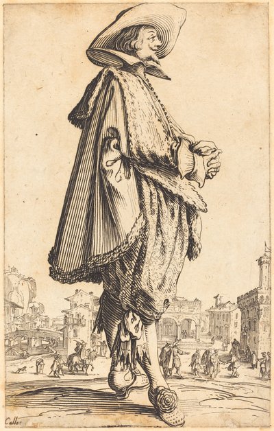 Edelman met gevouwen handen door Jacques Callot