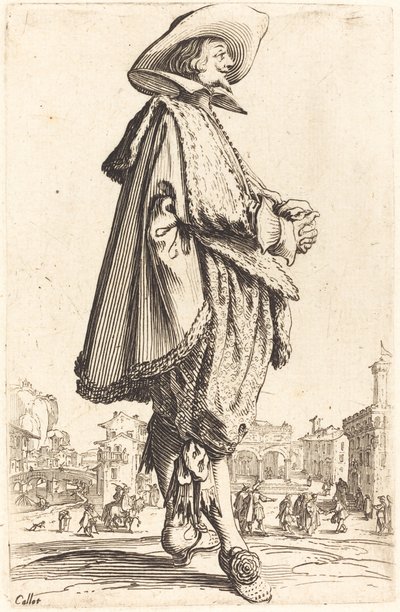 Edelman met gevouwen handen door Jacques Callot