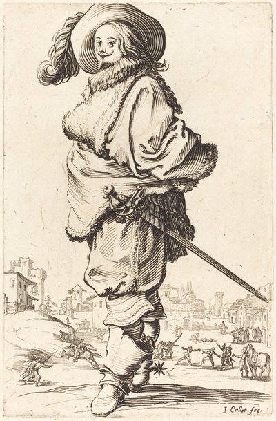 Edele Man met Bont Plastron door Jacques Callot