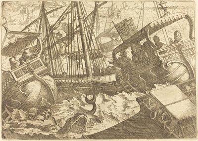 Storm voor de Kust van Barcelona door Jacques Callot