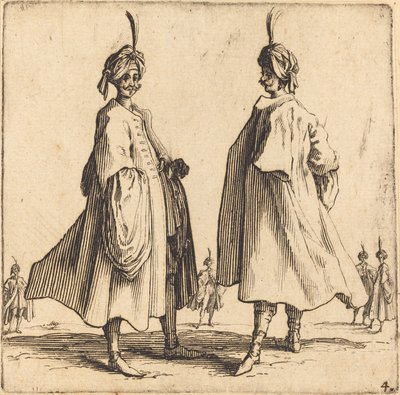 Twee Turken door Jacques Callot