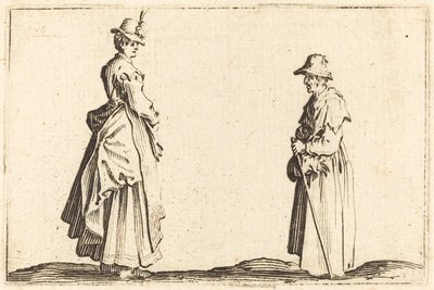 Twee Vrouwen in Profiel door Jacques Callot