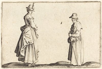 Twee Vrouwen in Profiel door Jacques Callot