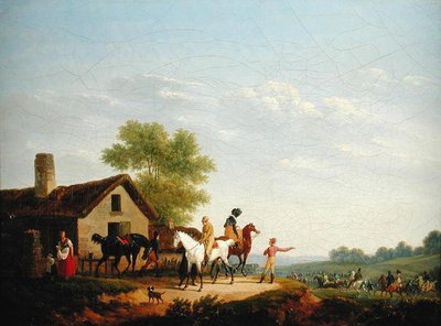 Paardenrennen door Jacques Francois Joseph Swebach