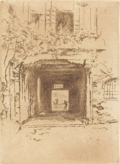 Deur en wijnstok, 1880 door James Abbott McNeill Whistler