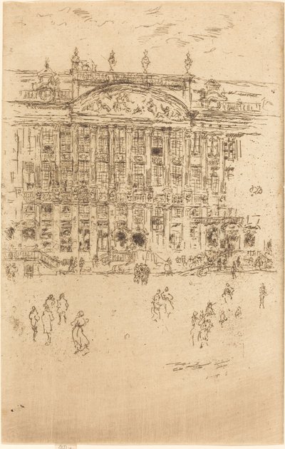 Grote Markt, Brussel, 1887 door James Abbott McNeill Whistler