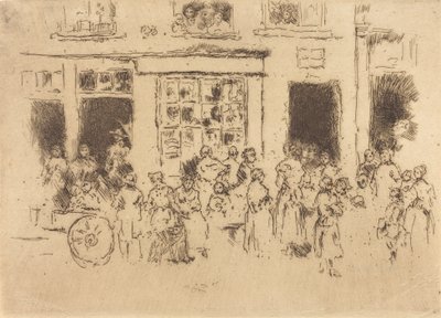 Hoogstraat, Brussel door James Abbott McNeill Whistler