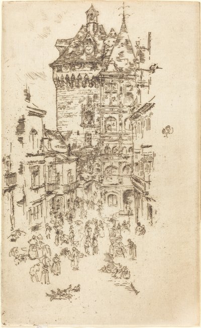 Hotel de Ville, Loches door James Abbott McNeill Whistler