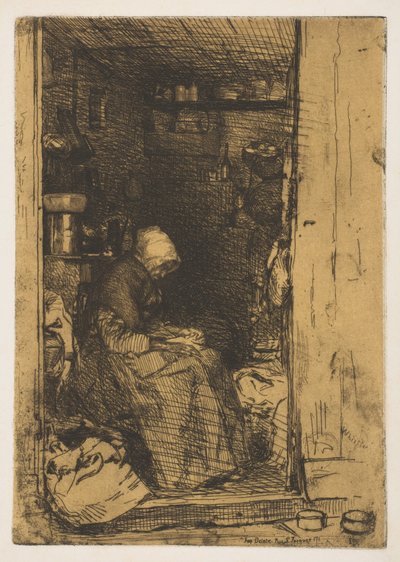 La Vielle aux Loques door James Abbott McNeill Whistler