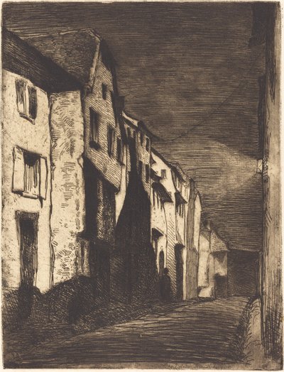 Straat in Saverne, 1858 door James Abbott McNeill Whistler