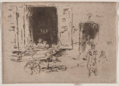 De kruiwagen, Brussel door James Abbott McNeill Whistler