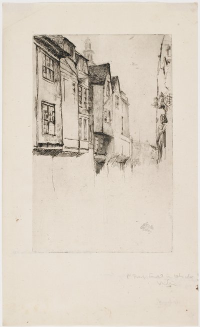 Wych Street, Londen, 1877 door James Abbott McNeill Whistler