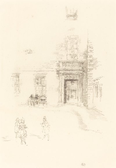 Binnenplaats, Chelsea Hospital door James Abbott McNeill Whistler