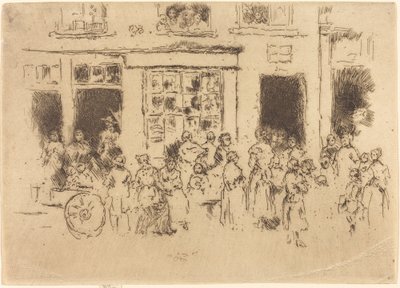 Hoogstraat, Brussel door James Abbott McNeill Whistler