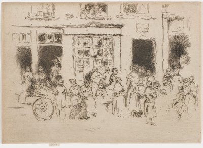 Hoogstraat, Brussel door James Abbott McNeill Whistler