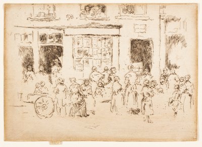 Hoogstraat, Brussel door James Abbott McNeill Whistler