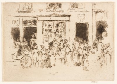 Hoogstraat, Brussel door James Abbott McNeill Whistler